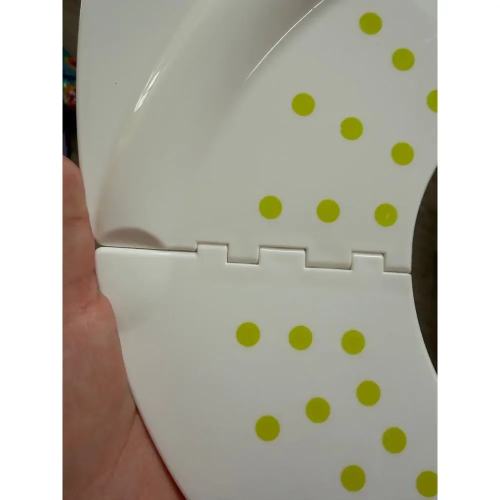 Graco Folding Travel Potty Seat - White & Green Polka Dots